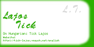 lajos tick business card